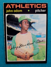 1971 Topps #523 John Odom Oakland Athletics Baseball Card EX/VG