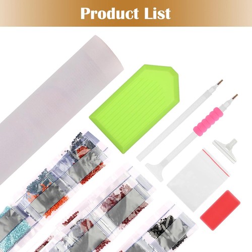 DIY Diamond Art Painting Kits für Erwachsene, Indianer und Wolf Diamond Gem Art Paint - Bild 4 von 6