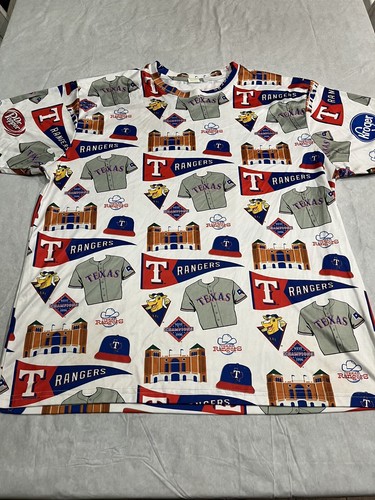 Texas Rangers Adult Polyester T-shirt Size XL Short Sleeve - Picture 3 of 7