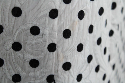 DOLCE & GABBANA White & Black Polka Dot Print Floral Textured Shift Dress 42 - Picture 5 of 9