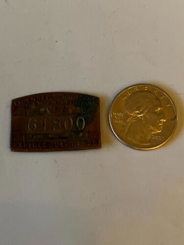 Antique 1925 Licensed Chauffeur New York Hat Lapel Badge Art Deco #61800 - Picture 3 of 4