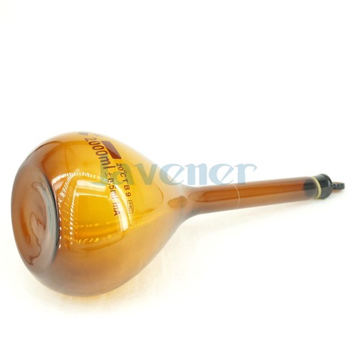 Frasco volumétrico marrón G3.3 vidrio de borosilicato con laboratorio de tapón 1-1000 ml - Imagen 9 de 12
