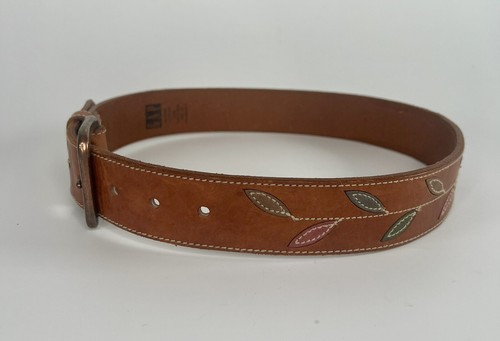 Gap Women’s Leather Embroidered Belt, Boho, Hippie, Retro Sz 28 Cuir Veritable. - Picture 4 of 11
