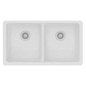 Details About Elkay Undermount Kitchen Sink 33 In 50 50 Double Bowl Quartz Composite Classic