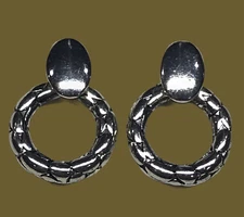 Silver Tone Hoop Pierced Earrings