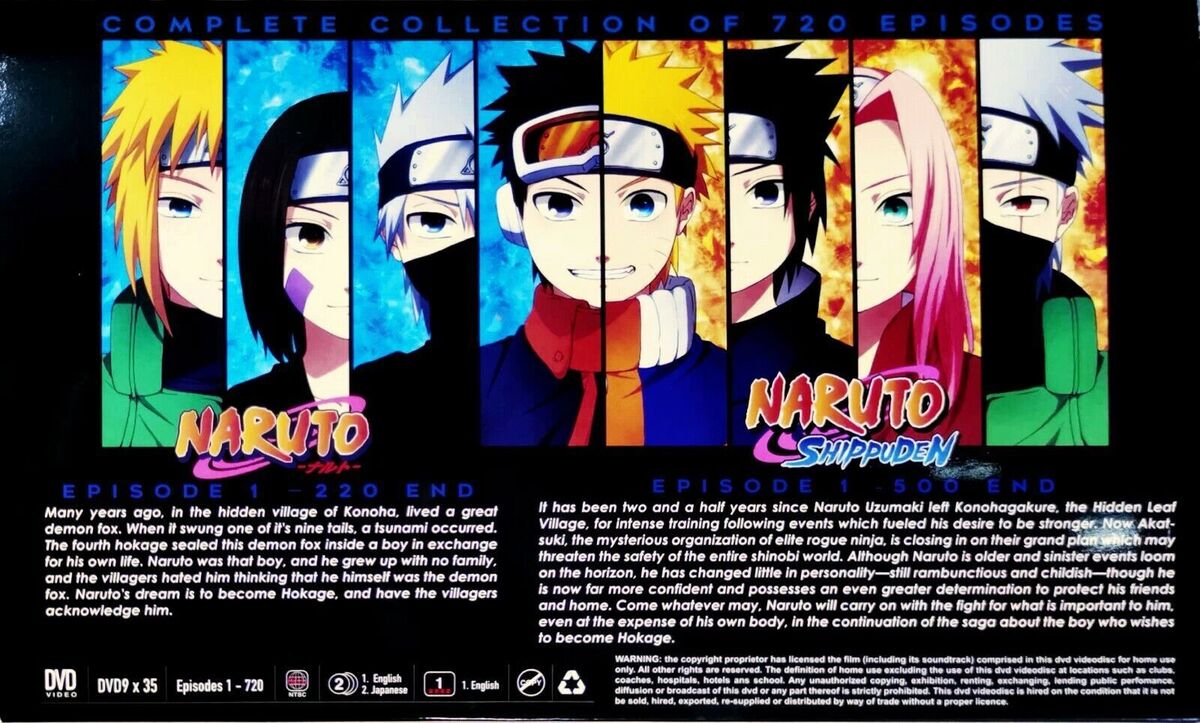 NARUTO NARUTO SHIPPUDEN COMPLETE ANIME TV SERIES DVD 1-720 EPS ENG DUB