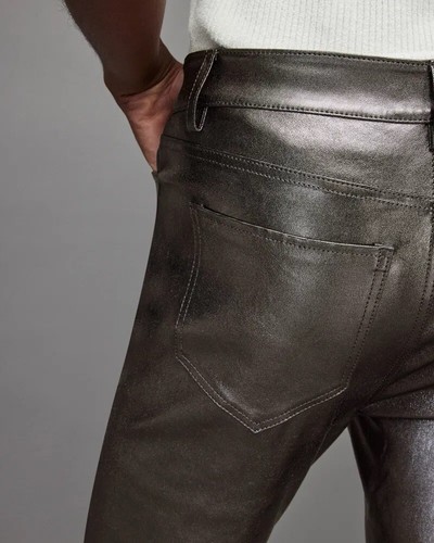 All Saints Ina Metalic Leather Trousers Size 10 UK - Picture 5 of 5