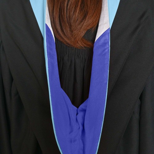 Endea Graduation Bachelors Hood For Education - Light Blue/Royal Blue/White - Picture 2 of 6
