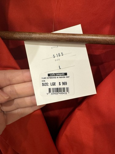 π¨π¨π¨ ON SALE π¨π¨π¨ Carla Zampatti Red Evening Trench (NWT - Vintage) L - Picture 2 of 10