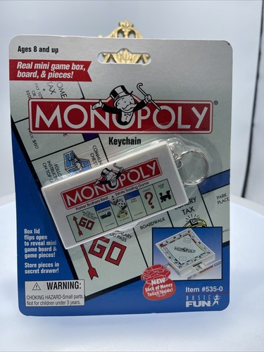 Monopoly Board Mini Hasbro Game Keychain Vintage Christmas Stocking Stuffer - Picture 1 of 14