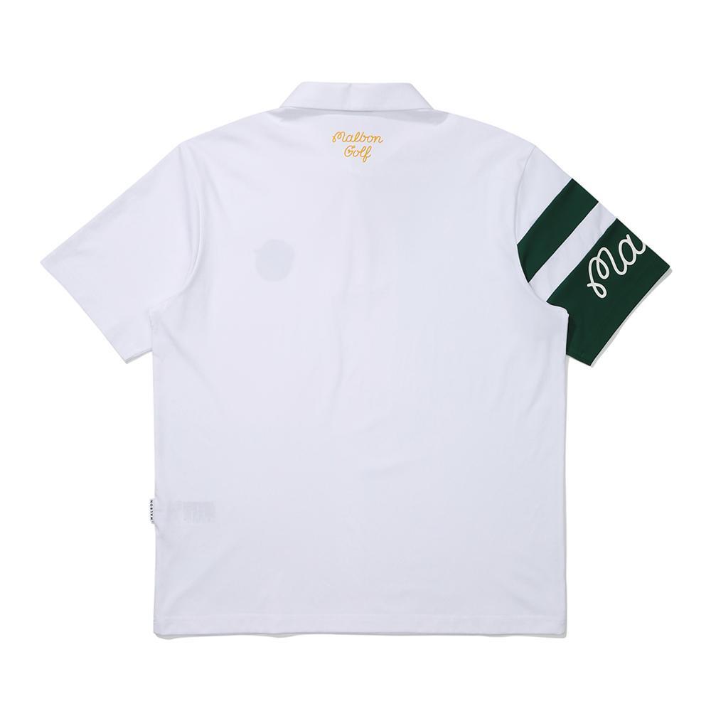 【MALBON GOLF】 Basic Performance Cara T-Shirt ■MAN /追跡付 Genuine Malbon Golf Basic Performance Cara T-Shirt WHITE