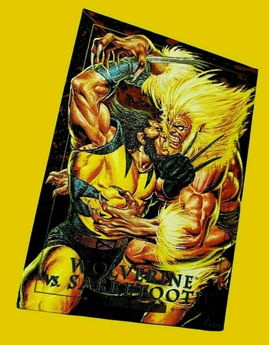 1992 Marvel Masterpieces WOLVERINE vs SABRETOOTH Spectra Etch Foil CHASE Karte 3D - Bild 5 von 12