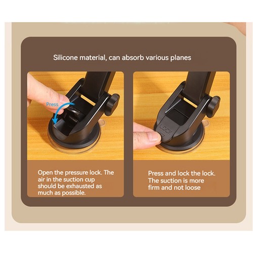 Suction Cup Telescopic Swivel Adjustable Car Carrying Cell Phone Live Stands New - 第 8/27 張圖片