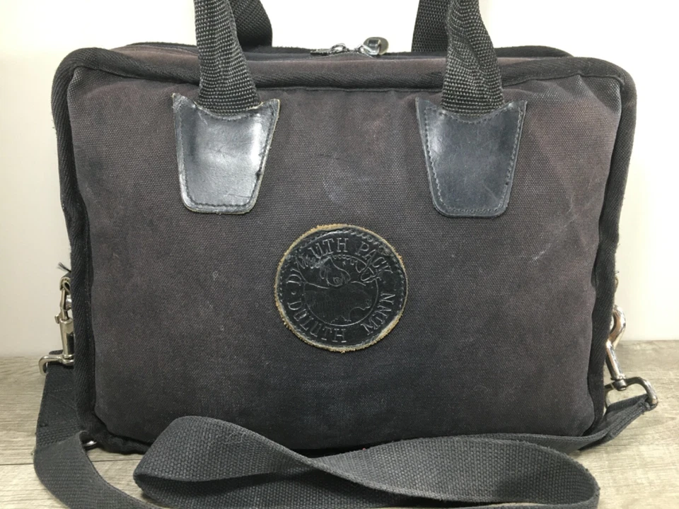 Duluth Pack Maletín de Viaje Bolso de Cuero de Lona Negro Negocios Todos los Días Safari Foto 2 de 4