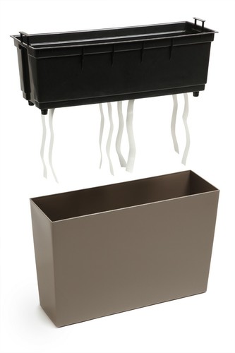 Macetero Maceta Balcón Inserto Negro Blanco Plástico H 36 cm - Imagen 3 de 19
