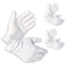XL - 3 Pairs 100 White Cotton Marching Band Parade Costume Formal Attire Gloves