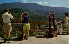 The Village Shops in Gatlinburg: A European Escape in the Smokies? 23 Gatlinburg Tennessee Upper Terminal of Skylift lookout Crockett Mtn ~ postcard