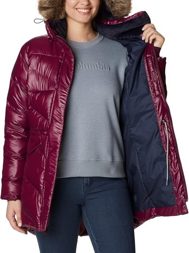 Columbia Women's Peak to Park II Insulated Hooded Coat Burgundy Size L - Picture 3 of 13