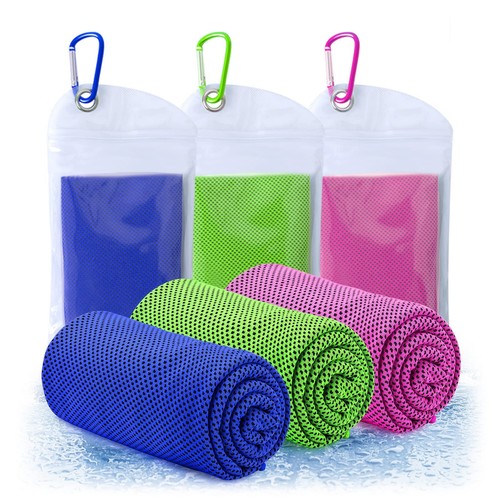 3 Packs Cooling Towels(40"x12"), Sweat Towel for Neck and Face, Soft Breathab...