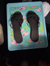 Hermes Women Rubber Sandals Chaine D'Ancre Black Size 7.5 US Mint