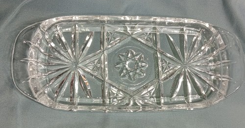 Anchor Hocking Star Of David Covered Cut Glass Butter Dish Vintage DepressionEUC - Picture 4 of 7