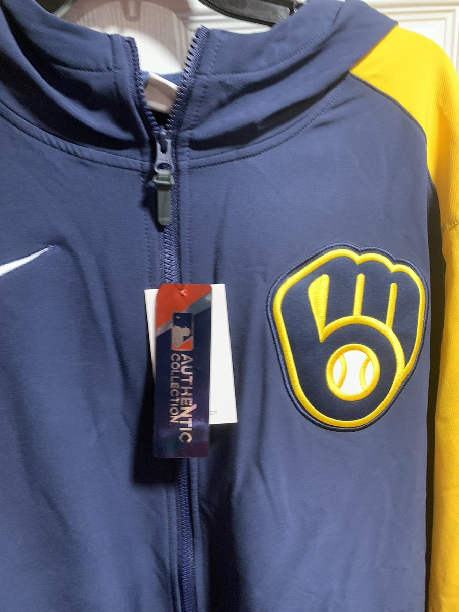Nike MLB Authentic Collection Milwaukee Brewers Full Zip Dugout