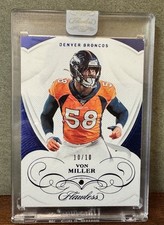 VON MILLER 2019 FLAWLESS FOOTBALL #21 SAPPHIRE BASE #10/10 Denver Broncos