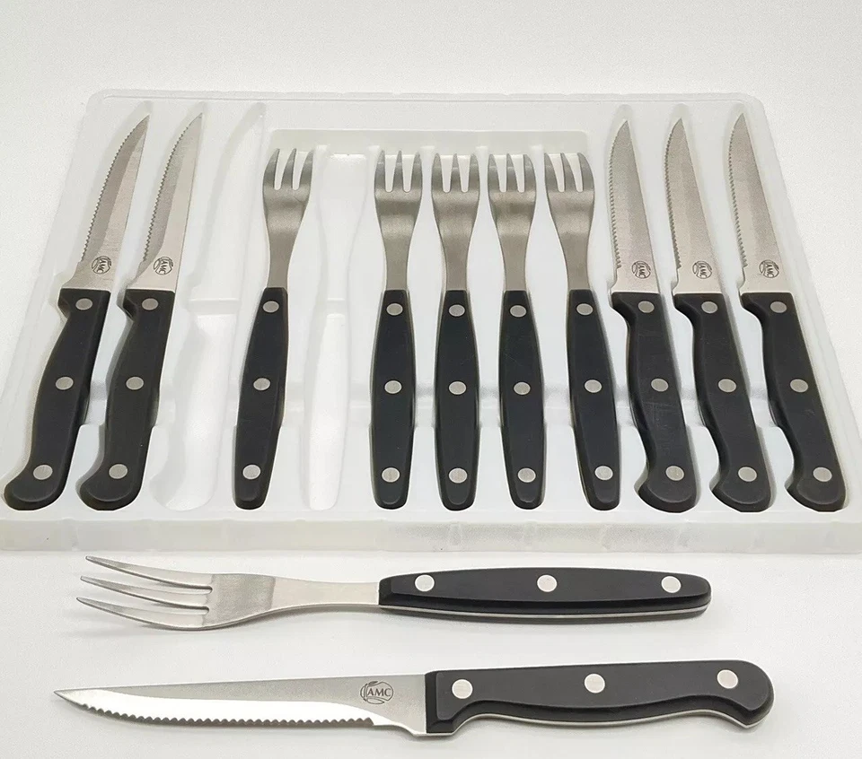 AMC Steakmesser und Gabel Set 12 tlg. Besteck Steakbesteck - Bild 2 von 4