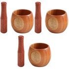 3 stücke holz knoblauch grinder home knoblauch maser kann schüssel mit