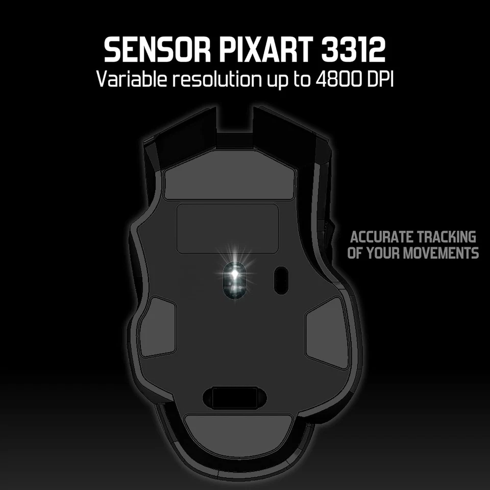 SPIRIT OF GAMER - Wireless Gaming Mouse Rechargeable Elite M70 - 8 Programmable  - Image 4 of 4