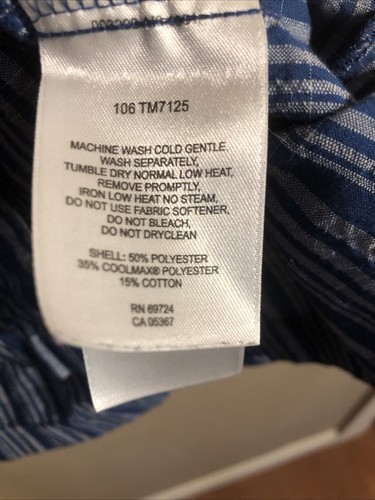 Columbia GRT Titanium Mens XL Blue Seersucker Button Down Short Sleeve Vented - Picture 9 of 9