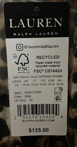 Lauren Ralph Lauren Plus Cotton Leopard-Print Camp Shirt Cover-up 2X, $135 - Picture 4 of 5