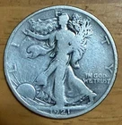 key date 1921 Philadelphia Liberty Walking Half Dollar  vg-f nice collector coin