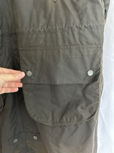 NWT BARBOUR Men’s Small Highland Engineered Wax Parka Fur Jacket Olive Brown - Picture 10 of 18