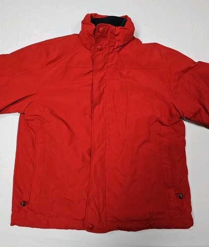 LL Bean Men's Medium Nylon 3 in 1  Full Zip Jacket System 0BCY9 Red Hooded Coat - Picture 3 of 14