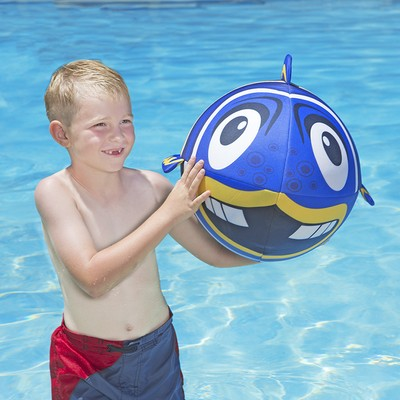 #ad Swim Central 27IN Inflatable Blue and Yellow Fish Swimming Pool Ball