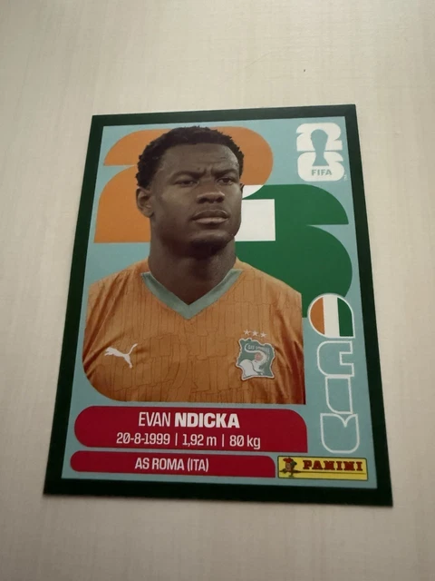 Evan Ndicka Red Parallel World Cup 2026 Panini Trading Card Sticker Green