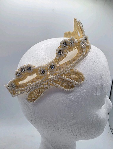 Tocado de boda princesa vintage corona nupcial con cuentas semilla perlas años 50 - Imagen 4 de 9