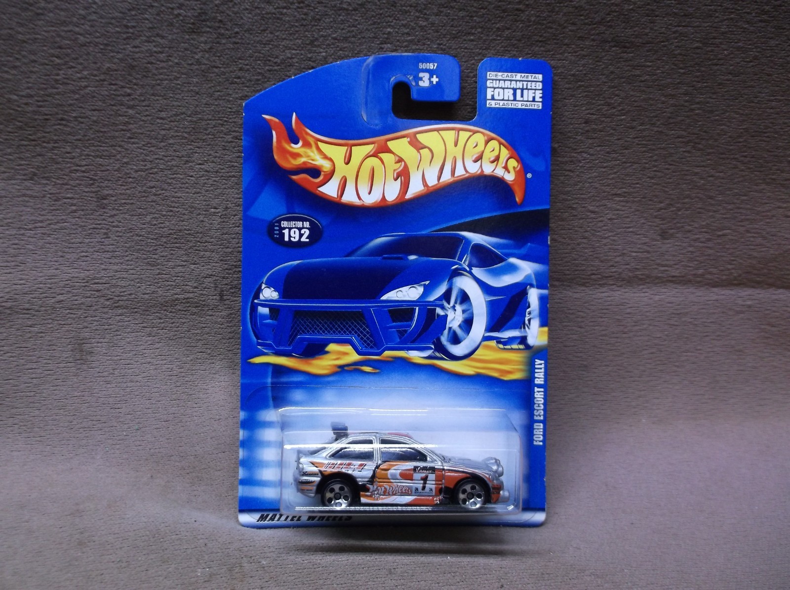 HOT WHEELS 2001 #192 SILVER FORD ESCORT RALLY ROAD RACER GAS SAVER ECONOMY CAR