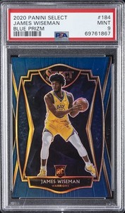 2020 PANINI SELECT BLUE PRIZM #184 JAMES WISEMAN PSA 9