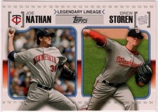 2010 Topps Legendary Lineage Joe Nathan Drew Storen Insert Card #LL75