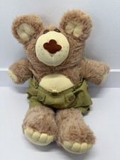 Vintage 1984 Furskins By Xavier Roberts Plush 22 Brown Bear Green Shorts