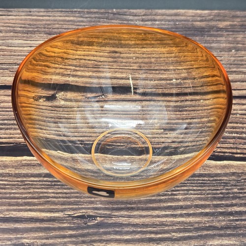 Plato de baratija de caramelo Leonardo Art Glass Bowl naranja hombre Alemania - Imagen 3 de 6