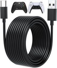 15ft Long USB C Cable PS5 Controller Charger Cord for Xbox Series Black