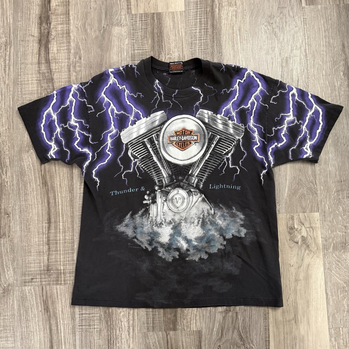 Vintage Harley Davidson Thunder & Lightning Single Stitch T-Shirt