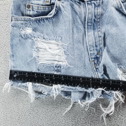 VTG Levis Shorts Womens 30 Blue Denim 2" Cutoffs Orange Tab 90s Daisy Dukes - Picture 10 of 12