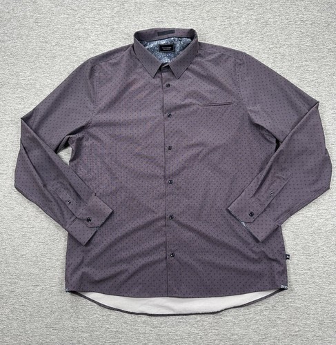7 Diamonds 4 Way Stretch Shirt Mens XXL Purple Long Sleeve Button Up City - Picture 2 of 9