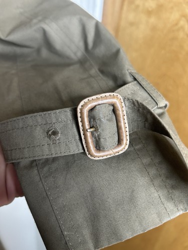 Vintage London Fog Men's Olive Lined Trench Coat Double Breasted Belted Size 42L - Picture 9 of 13