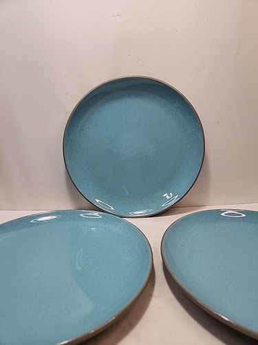 HARKERWARE 10 Inch Dinner Plates Blue Mist Set OF 3 U.S.A. Mid-century Modern - Picture 9 of 10