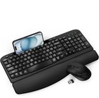 Rechargable Wireless Keyboard and Mouse Ergonomic Combo 2.4G Full-Sized Quiet
